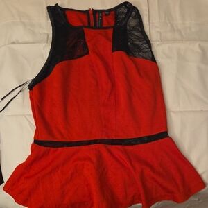 Guess Red and Black Lace Camisole